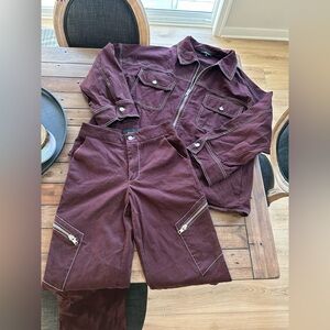 By.Dyln Set Vaeda Plum Jacket Pants Matching Set S